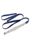 IYOU Ceinture de mariée Cristal Ceintures à Appliques Bleu Marine Strass Mariée Prom Robe de Mariée Ceinture Sash pour Femmes
