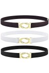 DUOXIN 3 Pièces Ceinture Élastique pour Femme, Ajustable Ceintures Extensible Élastique Sangle Ceinture pour Robe, Chemise, P