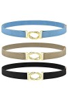 DUOXIN 3 Pièces Ceinture Élastique pour Femme, Ajustable Ceintures Extensible Élastique Sangle Ceinture pour Robe, Chemise, P