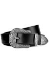 BISON DENIM ceinture vintage en cuir pour femme, 2,8 cm de large avec boucle ardillon sculptée, convient aux jeans et aux vêt