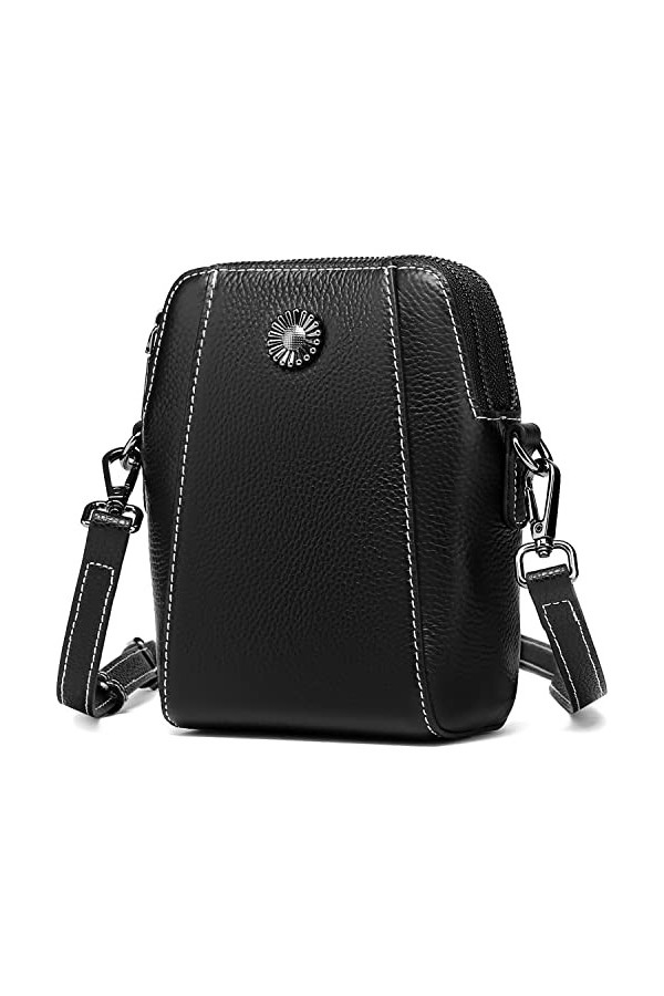 ENONEO Sac Bandoulière Femme Petit Sac Téléphone Portable Rétro Sac à Bandoulière en Cuir, Élégante Pochette Blocage RFID Por