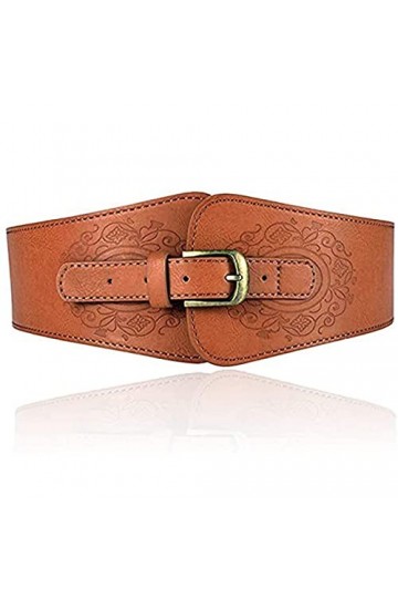 Miss Callory Ceinture Corset élastique Ceinture Extensible mode Femmes Large Faux cuir Ceinture Extensible Corset Ceinture Ci