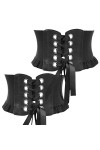 UZSXHJ Femme Corset Élastique Large Taille 2 Pièces Ceinture Ceinture Corset Steampunk Rétro Ceinture Taille Élastique Attach