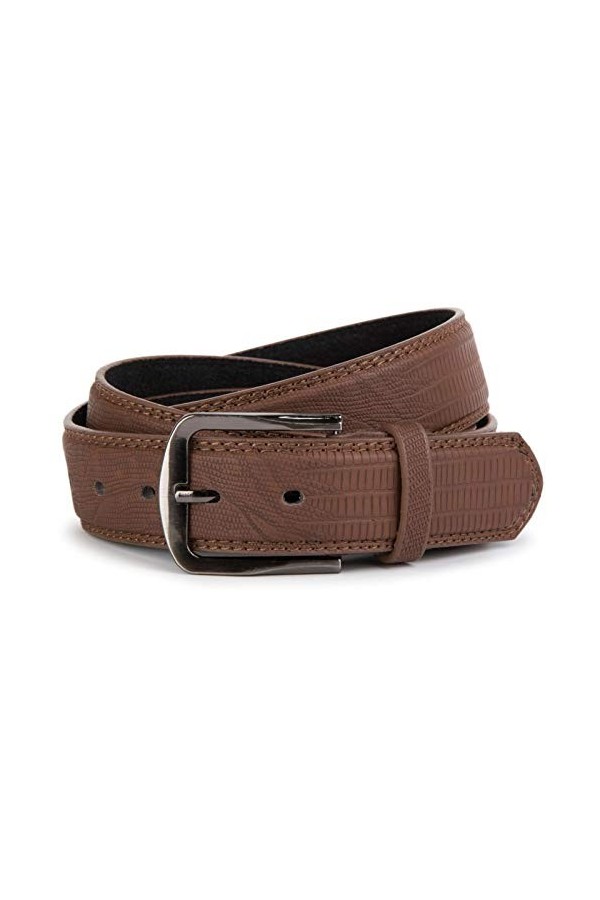 Aspect serpent styleBREAKER geprägter 03010037 ceinture ajustable en cuir véritable - Marron - 105 cm