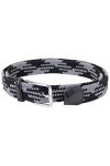 Leoodo Ceinture extensible pour homme et femme - Ceinture élastique et extensible tressée avec boucle en métal, noir/gris, 11