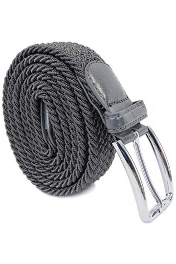Leoodo Ceinture extensible pour homme et femme - Ceinture élastique et extensible tressée avec boucle en métal, anthracite, 1