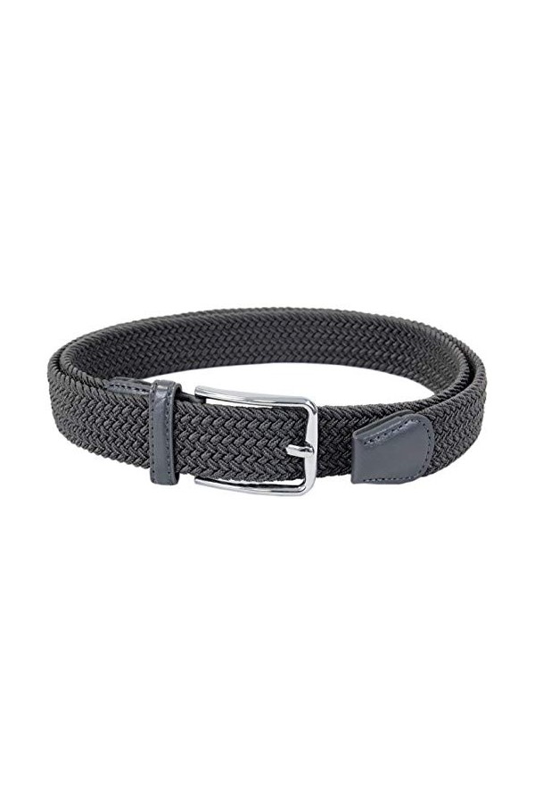 Leoodo Ceinture extensible pour homme et femme - Ceinture élastique et extensible tressée avec boucle en métal, anthracite, 1