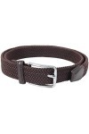 Leoodo Ceinture extensible pour homme et femme - Ceinture élastique et extensible tressée avec boucle en métal, marron foncé,