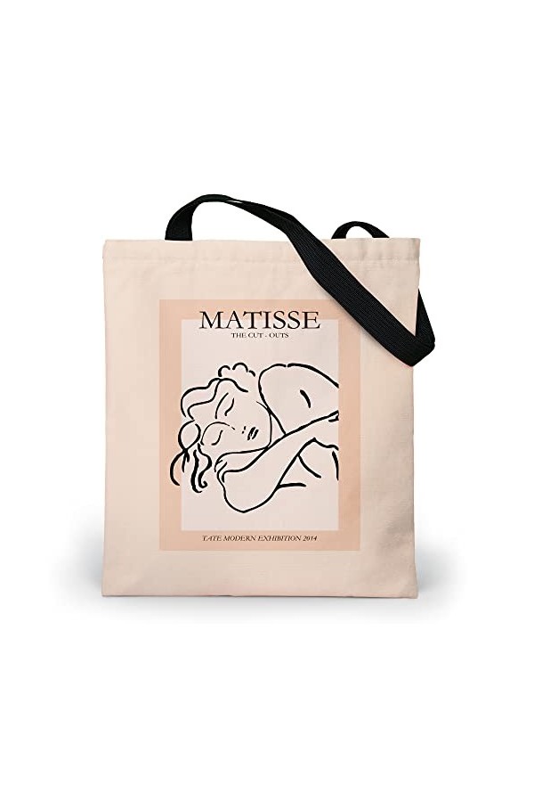 Loxato The Tote Bag Aesthetic - Sac Cabas Femme Grand Format 37x42cm - Sac Fourre Tout Femme - Sac Aesthetic - Sac de Cours F