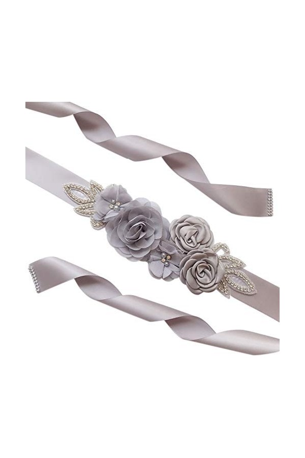 Amorar Femmes Ceinture De Mariage Ceinture Fleur Ceinture De Demoiselle dhonneur Robe Ceinture Cristal Strass Ceinture Bijou