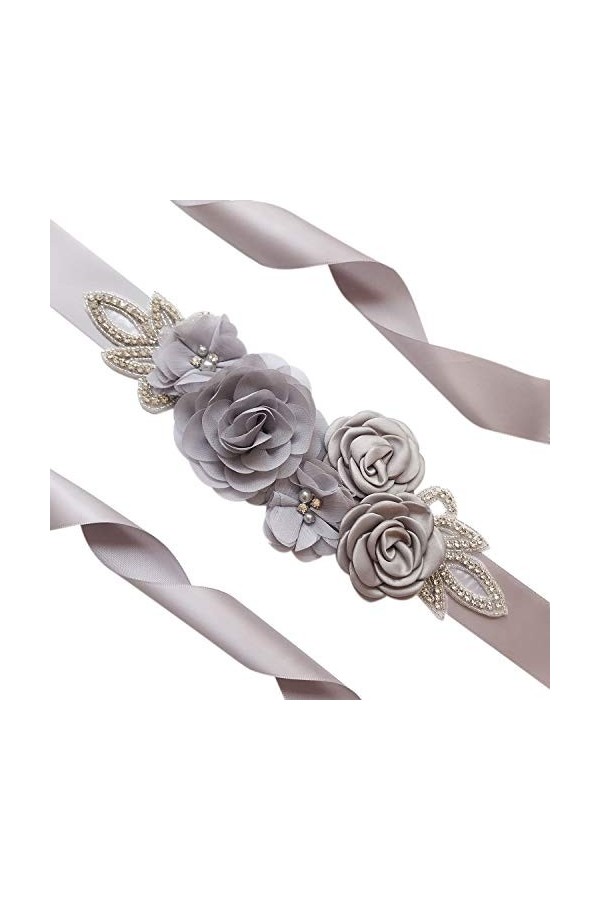 Amorar Femmes Ceinture De Mariage Ceinture Fleur Ceinture De Demoiselle dhonneur Robe Ceinture Cristal Strass Ceinture Bijou