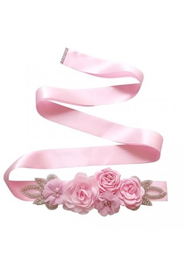 Amorar Femmes Ceinture De Mariage Ceinture Fleur Ceinture De Demoiselle dhonneur Robe Ceinture Cristal Strass Ceinture Bijou