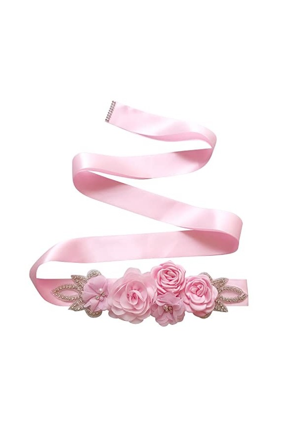Amorar Femmes Ceinture De Mariage Ceinture Fleur Ceinture De Demoiselle dhonneur Robe Ceinture Cristal Strass Ceinture Bijou