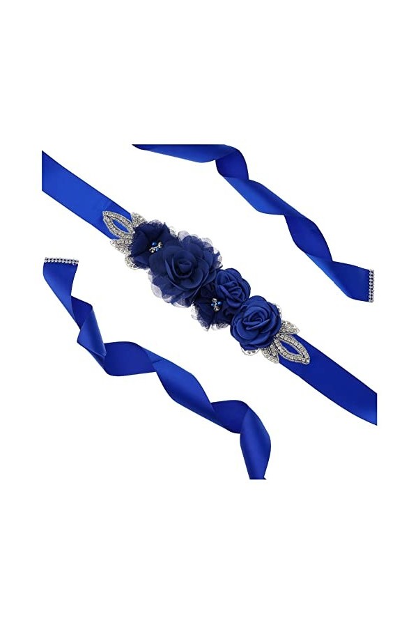 SHTGOI Ceinture pour femme avec perles et strass - Ceinture de mariée - Ruban de satin - Ceinture de mariée - Ceinture de dem