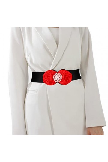 Bohend perle Strass Ceinture élastique Large Cristal Ceinture extensible Ceintures de serrage pour Robe Ancien Ceinture pour 