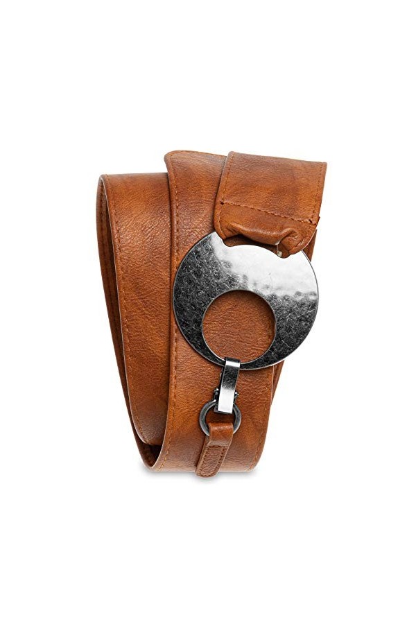 Caspar GU225 Ceinture large pour femme, Taille:105, Couleur:cognac