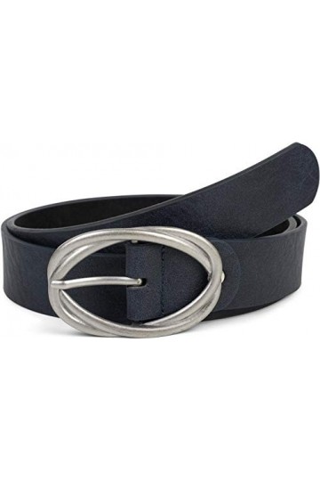 styleBREAKER ceinture femme unie à double boucle torsadée ovale, longueur ajustable 03010099, taille:80cm, couleur:Bleu foncé