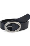 styleBREAKER ceinture femme unie à double boucle torsadée ovale, longueur ajustable 03010099, taille:80cm, couleur:Bleu foncé