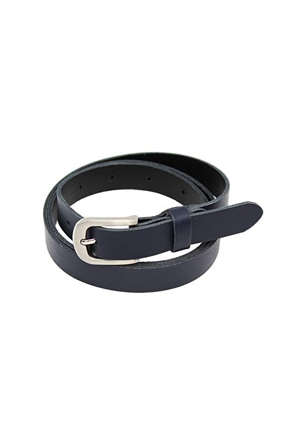 OKTRADI® Ceinture en cuir pour femme - Largeur : 2 cm - Fabriquée à la main en Allemagne, Noir , 80 cm