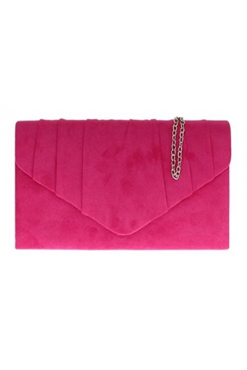Girly Handbags Femme Pochette Faux Daim Design Plissé Soirée Moutarde