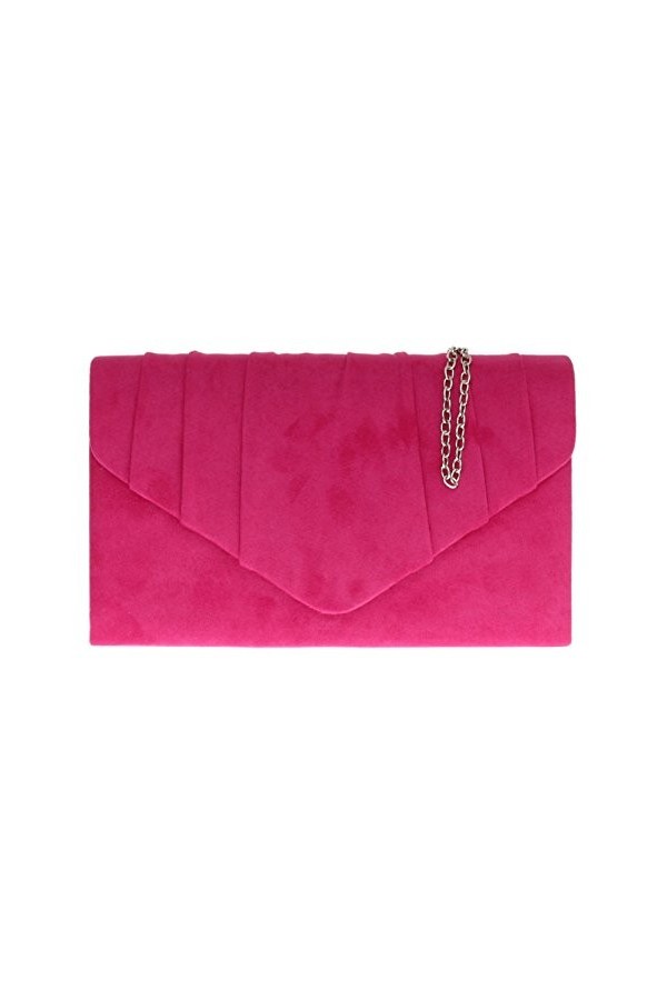 Girly Handbags Femme Pochette Faux Daim Design Plissé Soirée Moutarde
