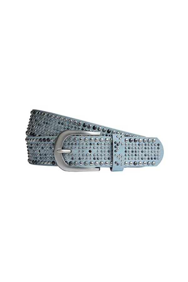 Ceinture tendance pour femme - Vintage - En cuir - 15 couleurs - Longueur 80 à 105 cm, bleu clair, 100 cm