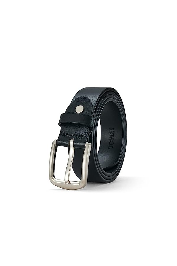 SYMOL Ceinture pour Femmes Ceinture en Cuir Véritable Vintage Longueur 90 cm-130 cm Petite Ceinture Fine pour Pantalon Large 