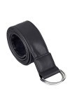 KYEYGWO Ceinture en cuir pour femme - Double boucle en D - Réglable - Pour robe - Noir - Taille Unique