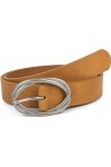 styleBREAKER ceinture femme unie à double boucle torsadée ovale, longueur ajustable 03010099, taille:80cm, couleur:curry-arge