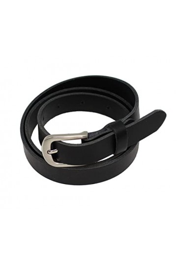 OKTRADI® Ceinture en cuir pour femme - Largeur : 2 cm - Fabriquée à la main en Allemagne, Noir , 85 cm