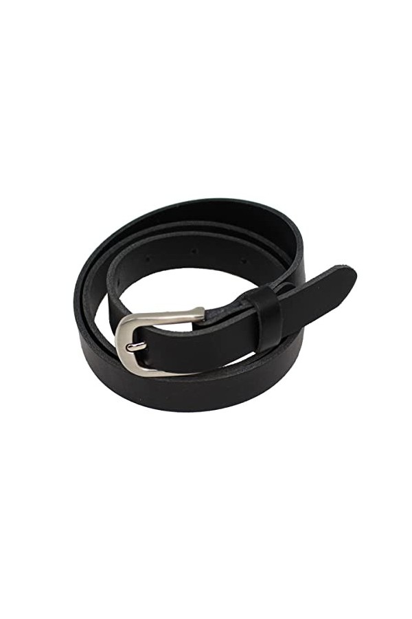 OKTRADI® Ceinture en cuir pour femme - Largeur : 2 cm - Fabriquée à la main en Allemagne, Noir , 85 cm