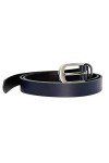OKTRADI® Ceinture en cuir pour femme - Largeur : 2 cm - Fabriquée à la main en Allemagne, Noir , 85 cm