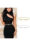 Forreen Ceinture Élastique Femme, 4 Pièces Ceinture Fine Ajustable Élégante Rétro Ceinture de Robe avec Boucle en Métal pour 
