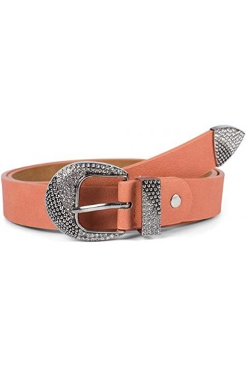 styleBREAKER Ceinture pour dames de couleur unie avec boucle décorée de strass, raccourcissable 03010107, taille:100cm, coule
