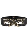 CHIC DIARY Ceinture large pour femme - Vintage - Extensible - Tendance - Rivet clouté - Taille élastique pour robe, style 1, 
