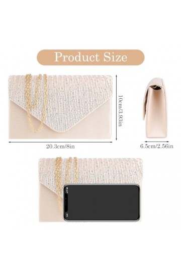 Jeffdad Pochette de soirée pour femme, sac de soirée en chaîne étincelante, sac de mariée, sac tendance, sac à main, sac enve