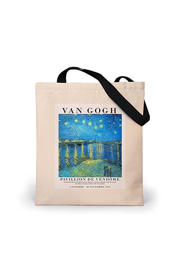 Loxato The Tote Bag Aesthetic - Sac Cabas Femme Grand Format 37x42cm - Sac Fourre Tout Femme - Sac Aesthetic - Sac de Cours F