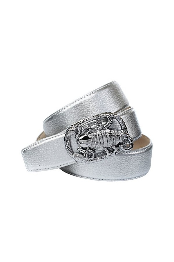 Anthoni Crown A1SKTS Ceinture, Argenté Grau 015 , 95 Femme