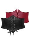 JasGood Lot de 2 corsets à lacets pour femme - Large bande élastique - Pour Halloween et autres événements, G-noir+rouge, 73c