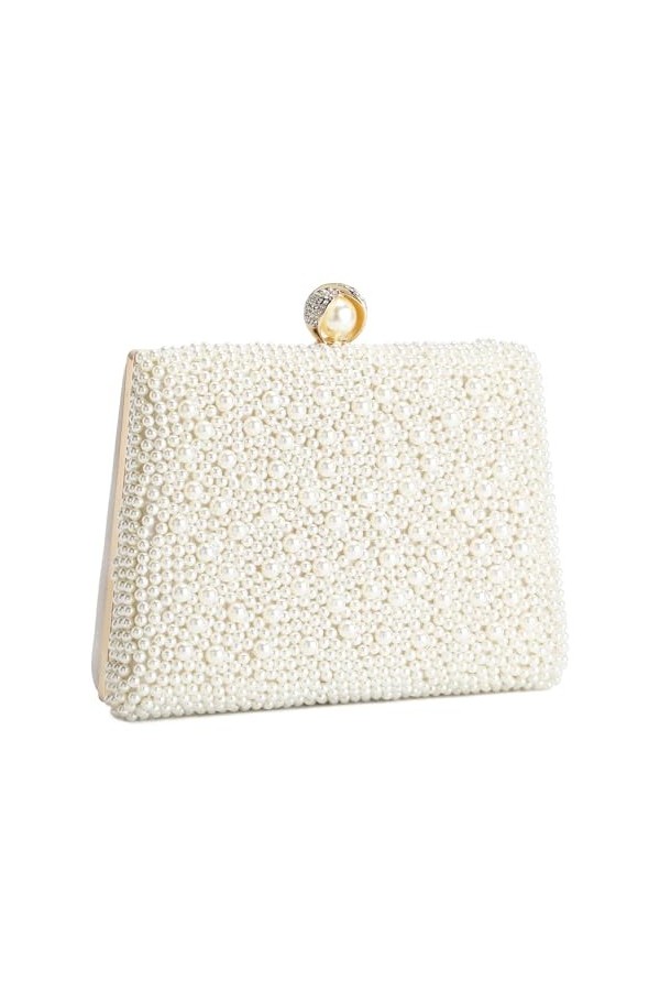 BAIGIO Sac de Pochette de Soirée Perlé pour Femmes Sac à main Ladies Pearl pour le Banquet Nuptial de la Fête de bal de Maria