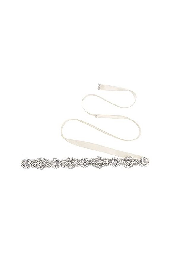CHIC DIARY Ceinture de mariage en strass - Ceinture de mariée, ceinture de mariée, ceinture décorative, pailletée.