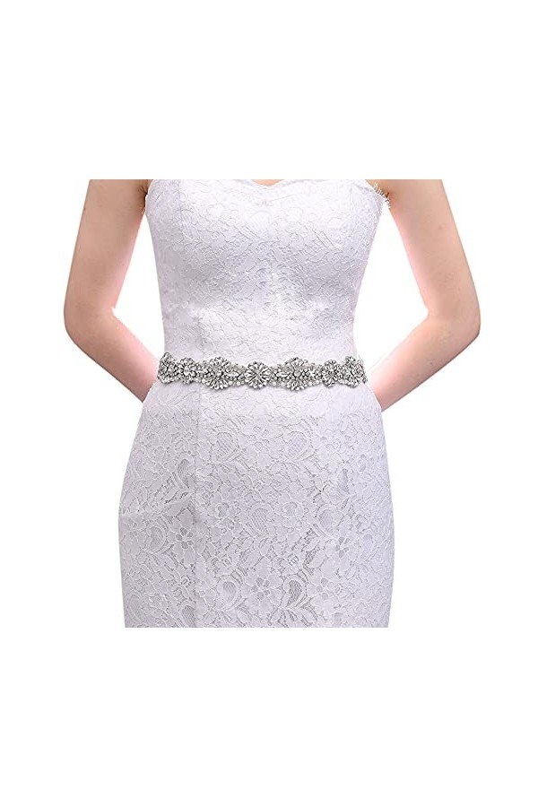 CHIC DIARY Ceinture de mariage en strass - Ceinture de mariée, ceinture de mariée, ceinture décorative, pailletée.