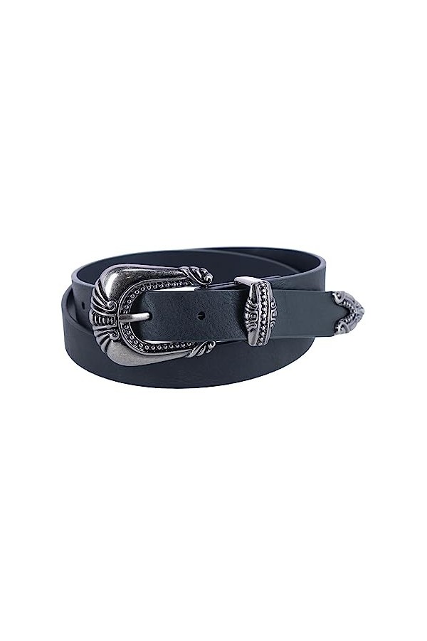 CTM® Ceinture western skinny 3 pièces pour femme, noir, XX-Large