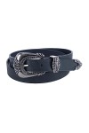 CTM® Ceinture western skinny 3 pièces pour femme, noir, XX-Large