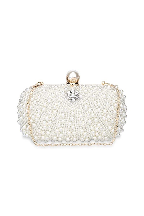 BAIGIO Sac de Pochette de Soirée Perlé pour Femmes Sac à main Ladies Pearl pour le Banquet Nuptial de la Fête de bal de Maria