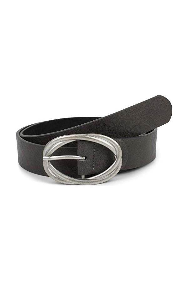 styleBREAKER ceinture femme unie à double boucle torsadée ovale, longueur ajustable 03010099, taille:80cm, couleur:curry-arge