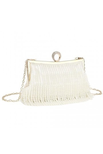 BAIGIO Sac de Pochette de Soirée Perlé pour Femmes Sac à main Ladies Pearl pour le Banquet Nuptial de la Fête de bal de Maria