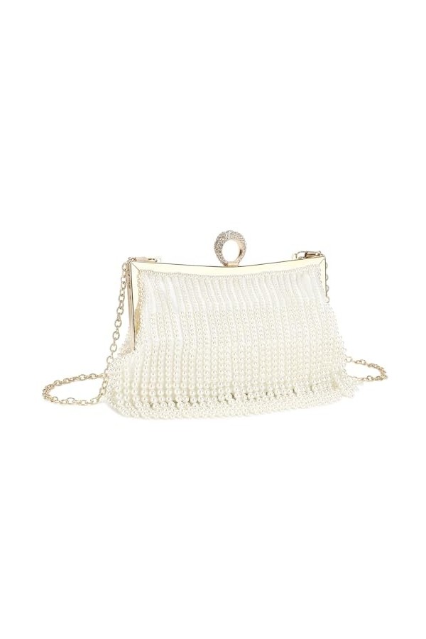 BAIGIO Sac de Pochette de Soirée Perlé pour Femmes Sac à main Ladies Pearl pour le Banquet Nuptial de la Fête de bal de Maria