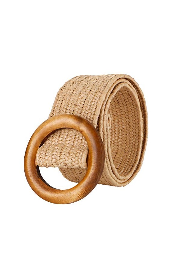 Ceinture Tendycoco pour femme en paille tissée Accessoire pour femme Jeans Robe Pantalon