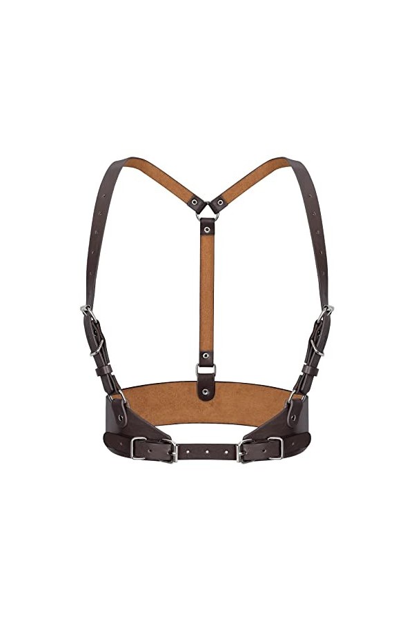 LEACOOLKEY Punk Ceinture en cuir gothique pour femme, corset pour fête, Halloween, cosplay, Café B, Passend für Taillenumfang